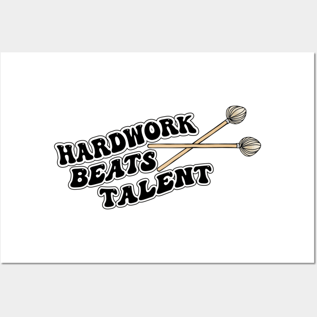 Talented Vibraphonist Playing Vibraphone Mallet Percussion Hardwork Beats Talent Wall Art by Mochabonk